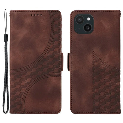 For iPhone 15 Plus Wallet Case Rhombus Starry Phone Leather Cover