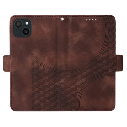 For iPhone 15 Plus Wallet Case Rhombus Starry Phone Leather Cover