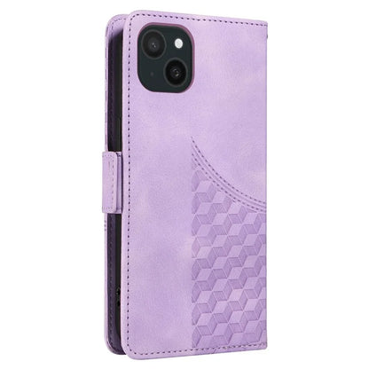 For iPhone 15 Plus Wallet Case Rhombus Starry Phone Leather Cover