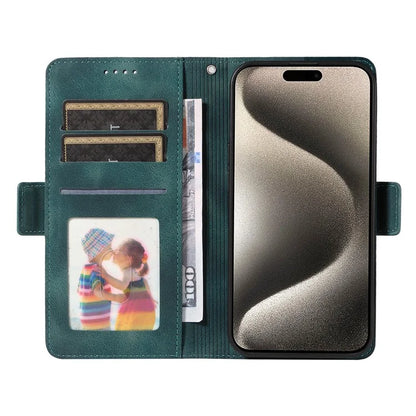 For iPhone 15 Pro Max Case with Strap Rhombus Starry Leather Phone Cover