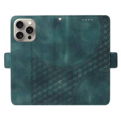 For iPhone 15 Pro Max Case with Strap Rhombus Starry Leather Phone Cover
