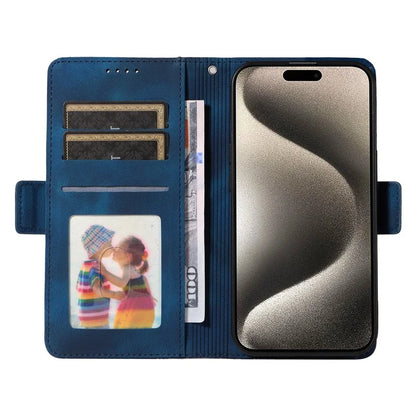 For iPhone 15 Pro Max Case with Strap Rhombus Starry Leather Phone Cover