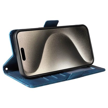 For iPhone 15 Pro Max Case with Strap Rhombus Starry Leather Phone Cover