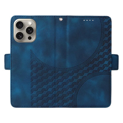 For iPhone 15 Pro Max Case with Strap Rhombus Starry Leather Phone Cover