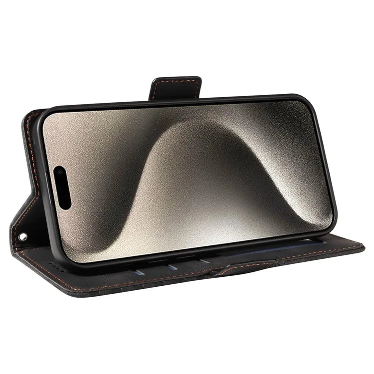 For iPhone 15 Pro Max Case with Strap Rhombus Starry Leather Phone Cover