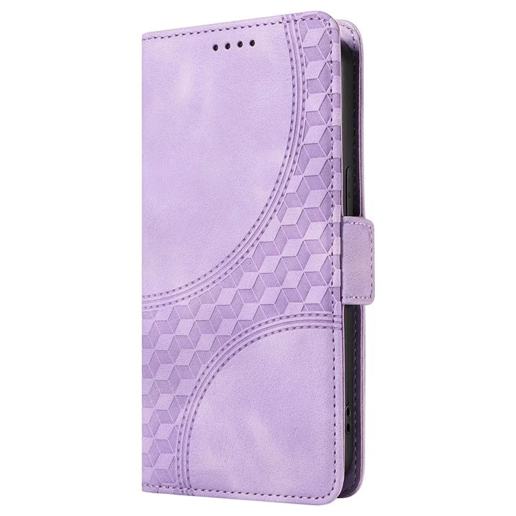 For iPhone 15 Pro Max Case with Strap Rhombus Starry Leather Phone Cover