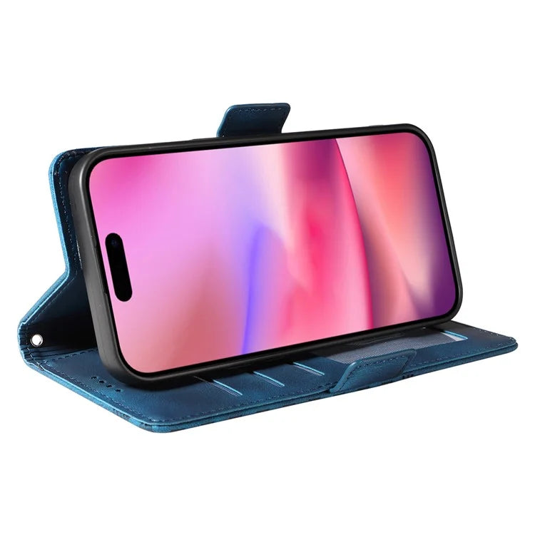 For iPhone 16 Case Rhombus Starry Wallet Stand Leather Phone Cover