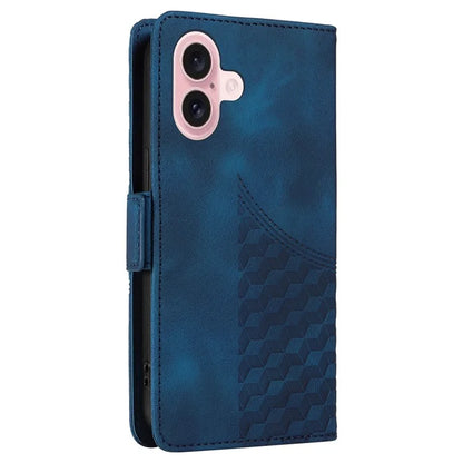 For iPhone 16 Case Rhombus Starry Wallet Stand Leather Phone Cover