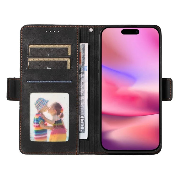 For iPhone 16 Case Rhombus Starry Wallet Stand Leather Phone Cover