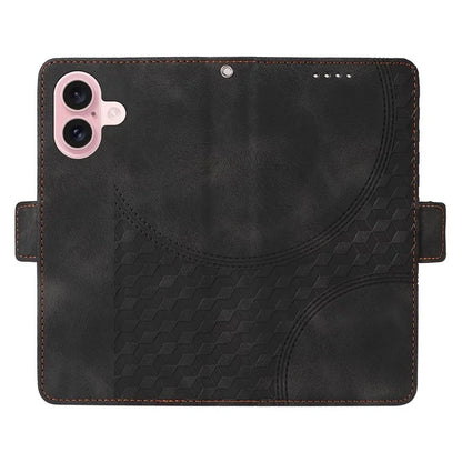 For iPhone 16 Case Rhombus Starry Wallet Stand Leather Phone Cover
