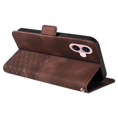 For iPhone 16 Case Rhombus Starry Wallet Stand Leather Phone Cover