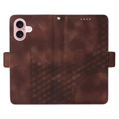 For iPhone 16 Case Rhombus Starry Wallet Stand Leather Phone Cover