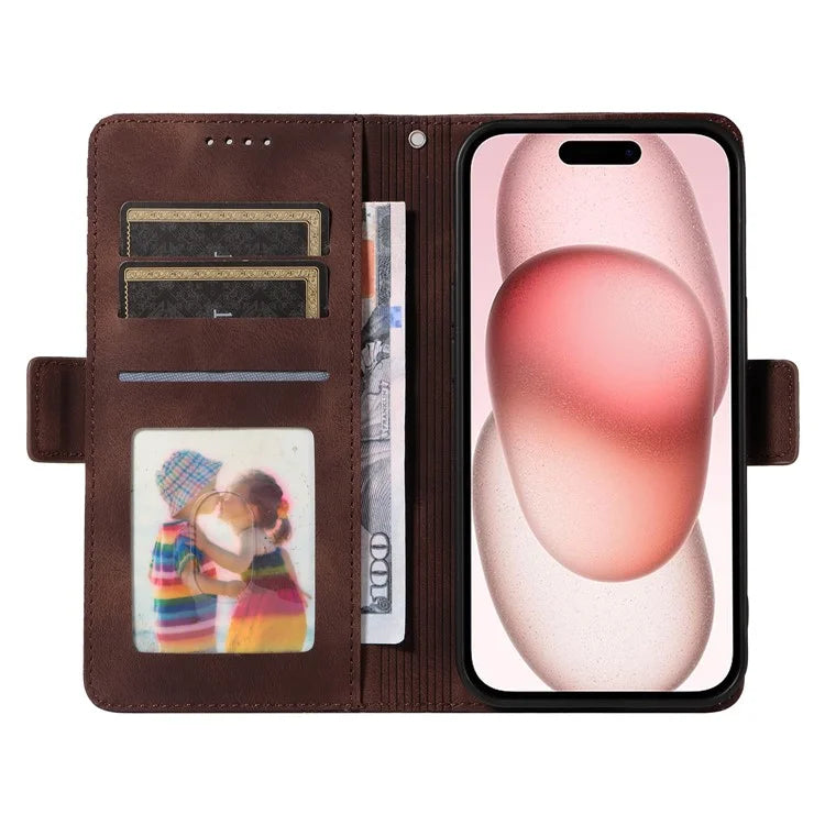For iPhone 15 Case PU Leather Rhombus Starry Phone Wallet Cover