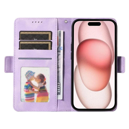 For iPhone 15 Case PU Leather Rhombus Starry Phone Wallet Cover