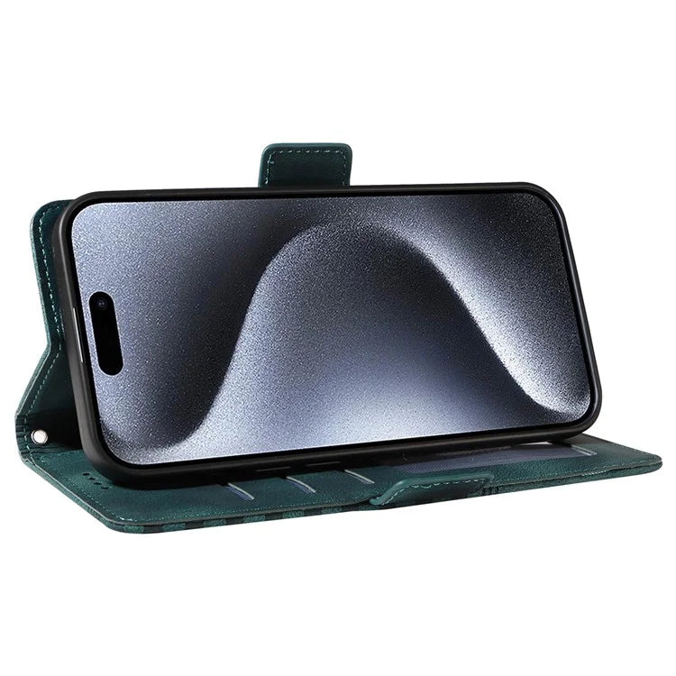 For iPhone 15 Pro Case Rhombus Starry PU Leather Shockproof Phone Cover