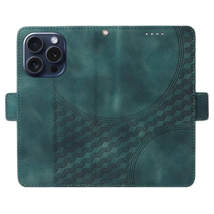 For iPhone 15 Pro Case Rhombus Starry PU Leather Shockproof Phone Cover
