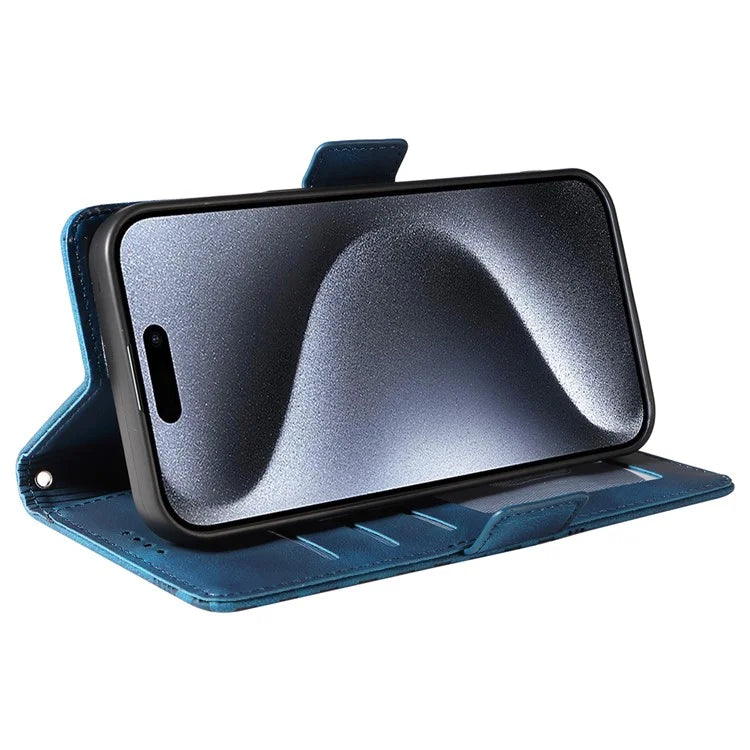 For iPhone 15 Pro Case Rhombus Starry PU Leather Shockproof Phone Cover