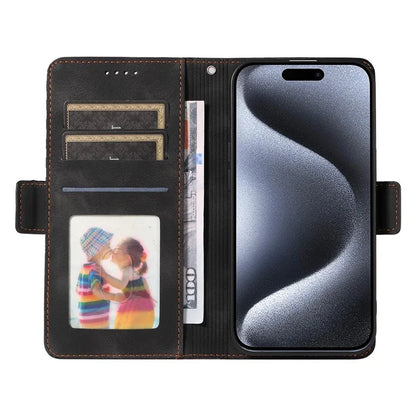 For iPhone 15 Pro Case Rhombus Starry PU Leather Shockproof Phone Cover