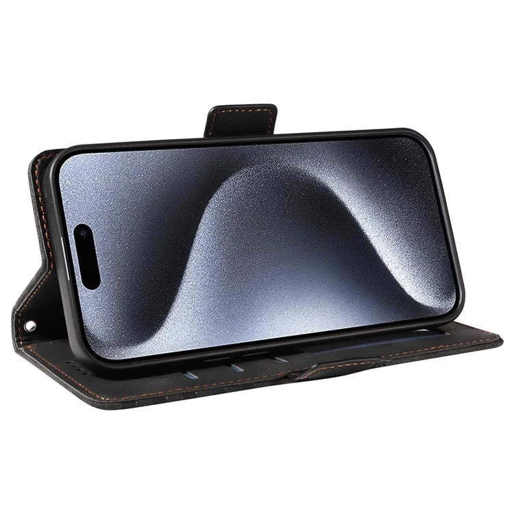 For iPhone 15 Pro Case Rhombus Starry PU Leather Shockproof Phone Cover