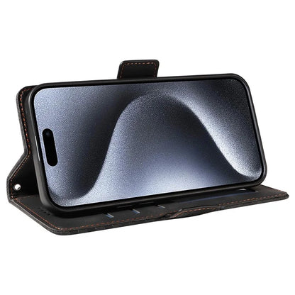 For iPhone 15 Pro Case Rhombus Starry PU Leather Shockproof Phone Cover