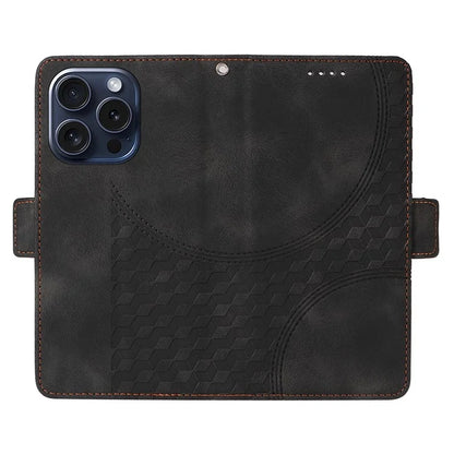 For iPhone 15 Pro Case Rhombus Starry PU Leather Shockproof Phone Cover