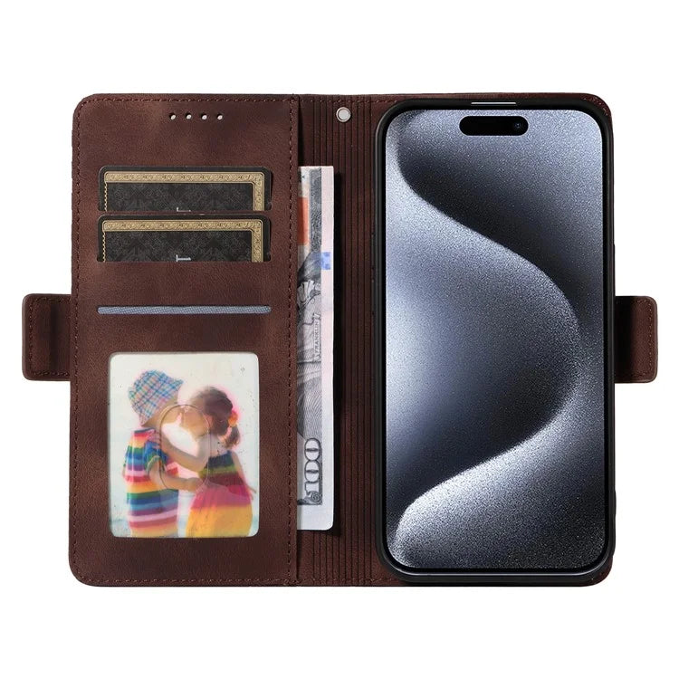 For iPhone 15 Pro Case Rhombus Starry PU Leather Shockproof Phone Cover