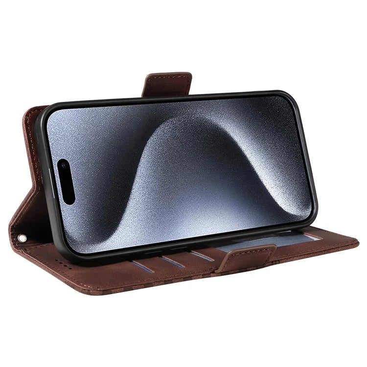 For iPhone 15 Pro Case Rhombus Starry PU Leather Shockproof Phone Cover