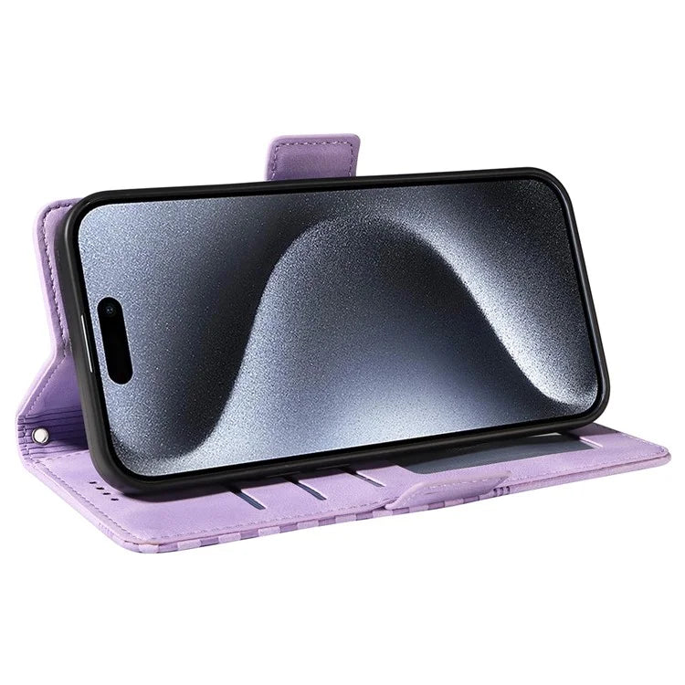 For iPhone 15 Pro Case Rhombus Starry PU Leather Shockproof Phone Cover