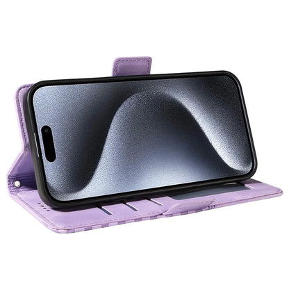 For iPhone 15 Pro Case Rhombus Starry PU Leather Shockproof Phone Cover
