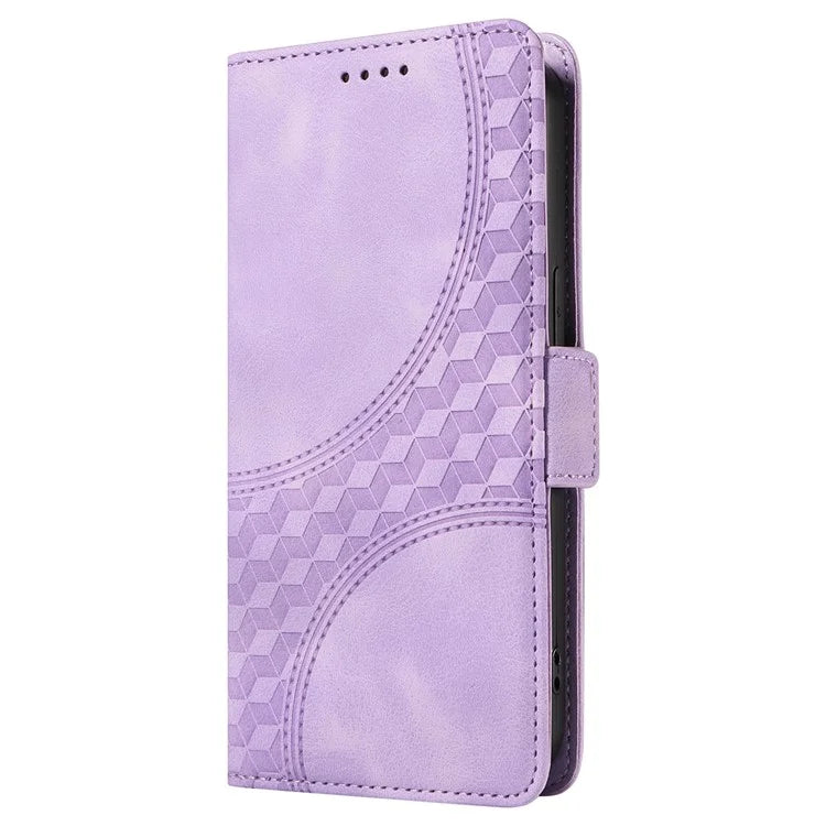 For iPhone 15 Pro Case Rhombus Starry PU Leather Shockproof Phone Cover