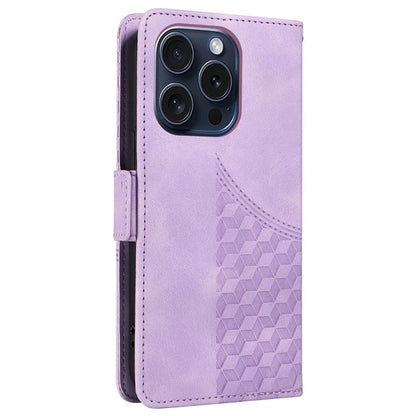 For iPhone 15 Pro Case Rhombus Starry PU Leather Shockproof Phone Cover