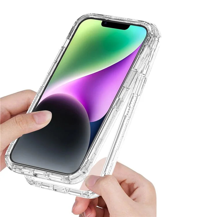 For iPhone 14 Plus / 15 Plus Case Acrylic+TPU Anti-drop Clear Phone Cover