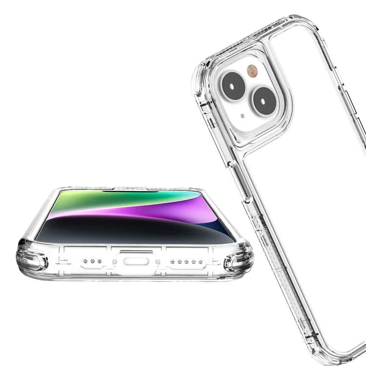 For iPhone 14 Plus / 15 Plus Case Acrylic+TPU Anti-drop Clear Phone Cover