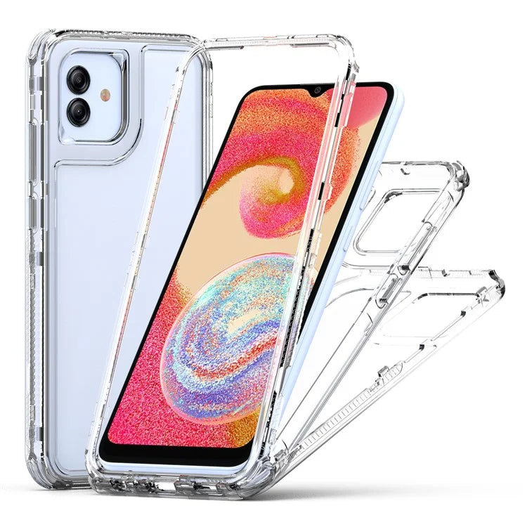 For Samsung Galaxy A04e 4G / F04 4G / M04 4G Case Acrylic+TPU Clear Phone Cover