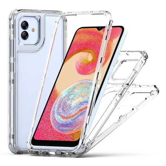 For Samsung Galaxy A04e 4G / F04 4G / M04 4G Case Acrylic+TPU Clear Phone Cover