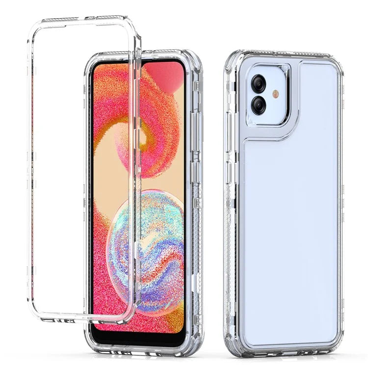 For Samsung Galaxy A04e 4G / F04 4G / M04 4G Case Acrylic+TPU Clear Phone Cover