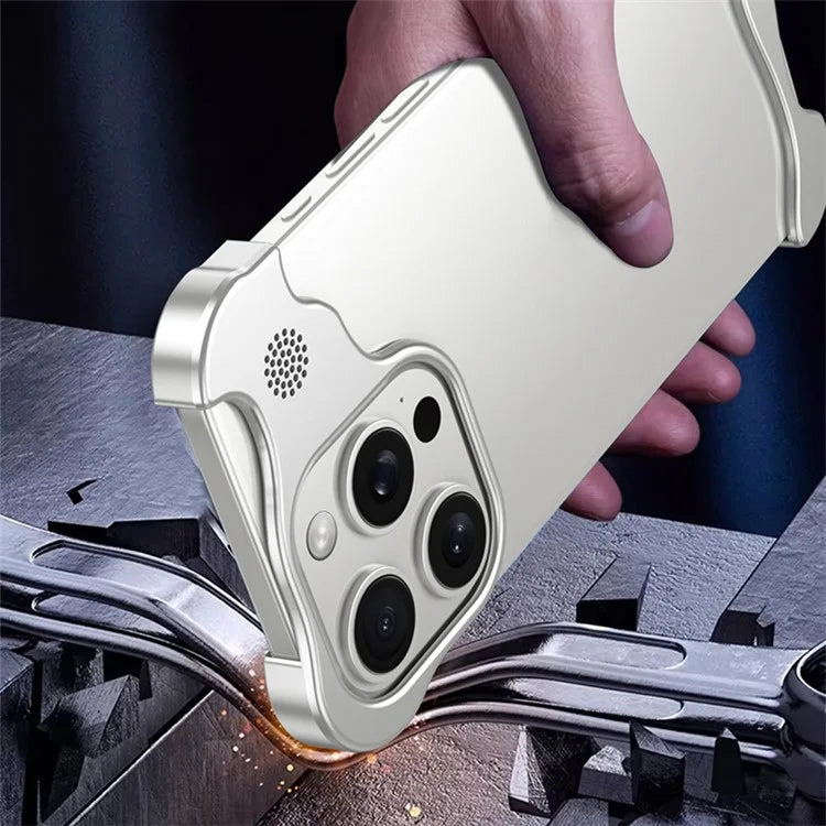 For iPhone 13 Pro Frameless Case Metal Bumper Aromatherapy Phone Cover Borderless