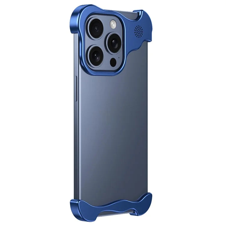 For iPhone 13 Pro Frameless Case Metal Bumper Aromatherapy Phone Cover Borderless