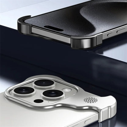 For iPhone 15 Pro Max Metal Case Phone Bumper Cover with Aromatherapy Tablet