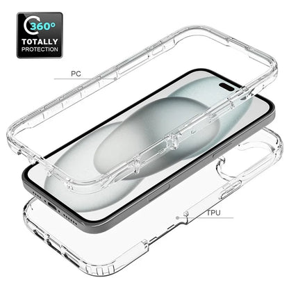 For iPhone 16 Plus Case High Transparency TPU+PC Anti-Drop Phone Cover