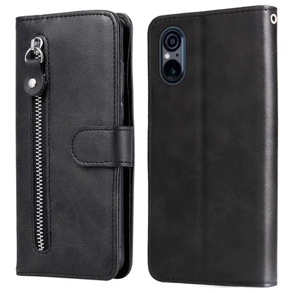 For Sony Xperia 5 VI Case Zipper Pocket Leather Wallet Phone Cover