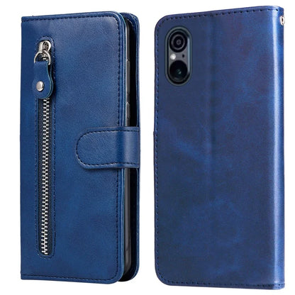 For Sony Xperia 5 VI Case Zipper Pocket Leather Wallet Phone Cover
