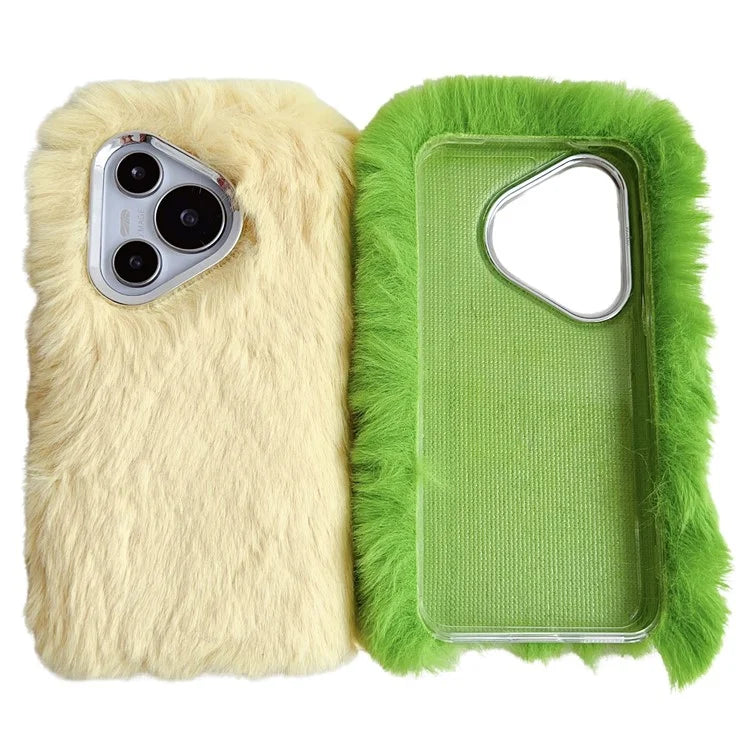 For Huawei Pura 70 Cell Phone Cases Silver Camera Frame Fluffy TPU Cover