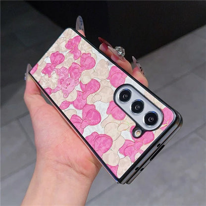 For Samsung Galaxy Z Fold6 5G Case Lacquered Pattern PU Leather PC Phone Cover