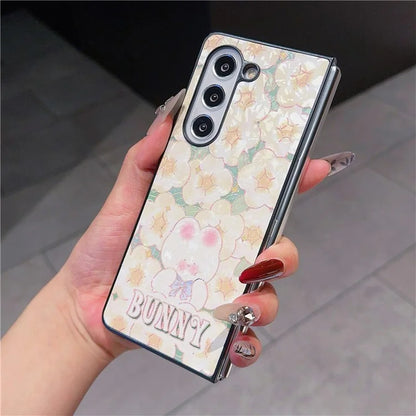 For Samsung Galaxy Z Fold6 5G Case Lacquered Pattern PU Leather PC Phone Cover