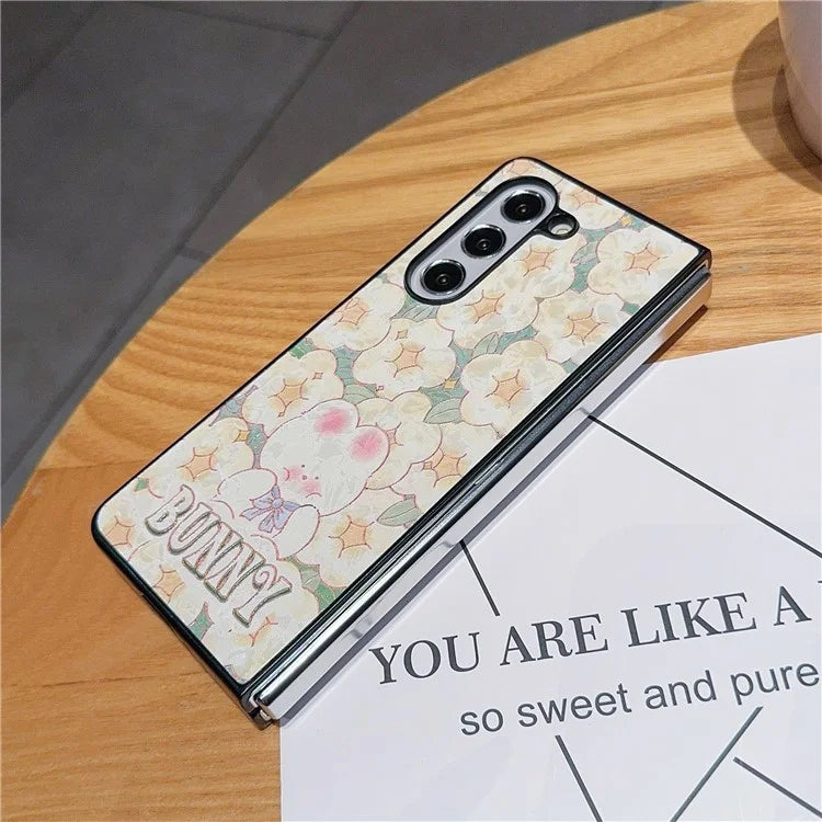 For Samsung Galaxy Z Fold6 5G Case Lacquered Pattern PU Leather PC Phone Cover
