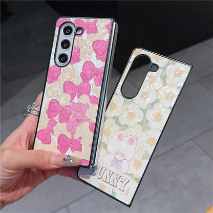 For Samsung Galaxy Z Fold6 5G Case Lacquered Pattern PU Leather PC Phone Cover
