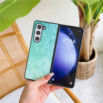 For Samsung Galaxy Z Fold6 5G Case Lacquered Pattern PU Leather PC Phone Cover