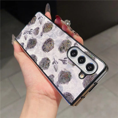 For Samsung Galaxy Z Fold6 5G Case Lacquered Pattern PU Leather PC Phone Cover