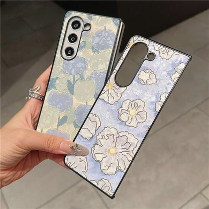 For Samsung Galaxy Z Fold6 5G Case Lacquered Pattern PU Leather PC Phone Cover